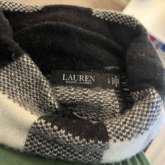 Ralph Lauren | Black and White Fringe Sweater | Size L - Picture 2 of 5